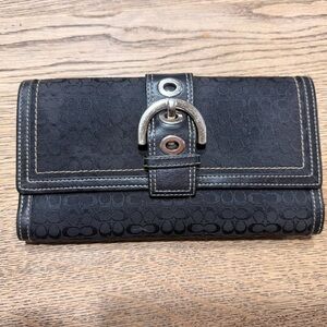Coach Black Wallet with Silver Hardware